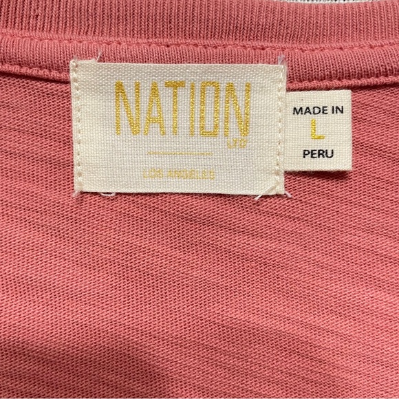 Nation LTD v neck t shirt size Large coral pink - Picture 7 of 8